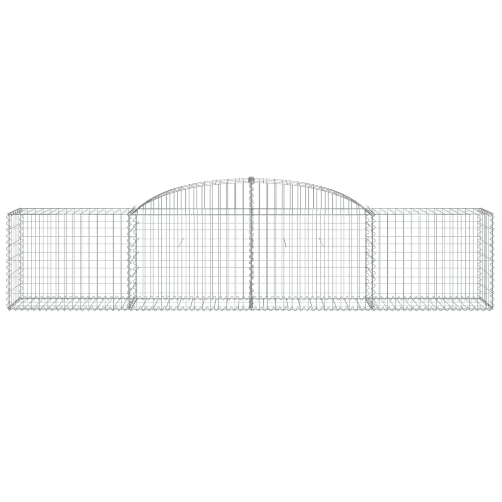 Gabionen mit Hochbogen 9 Stk. 300x50x60/80 cm Verzinktes Eisen