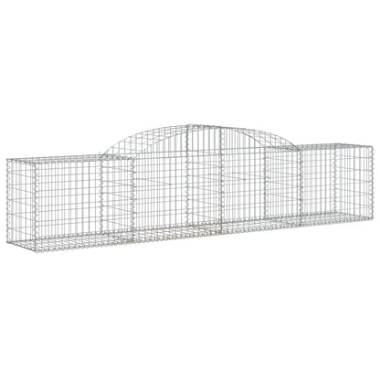 Gabionen mit Hochbogen 10 Stk. 300x50x60/80 cm Verzinktes Eisen