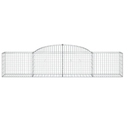 Gabionen mit Hochbogen 10 Stk. 300x50x60/80 cm Verzinktes Eisen
