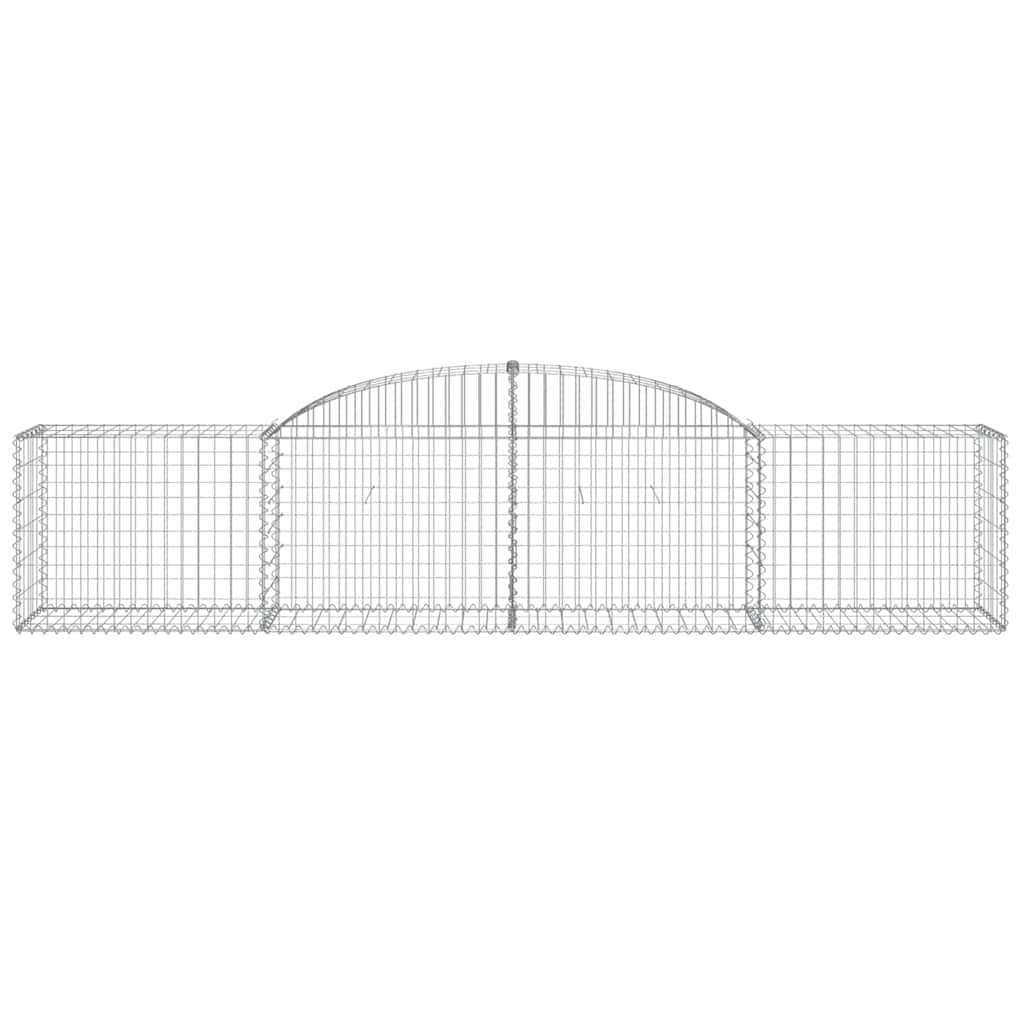 Gabionen mit Hochbogen 11 Stk. 300x50x60/80 cm Verzinktes Eisen