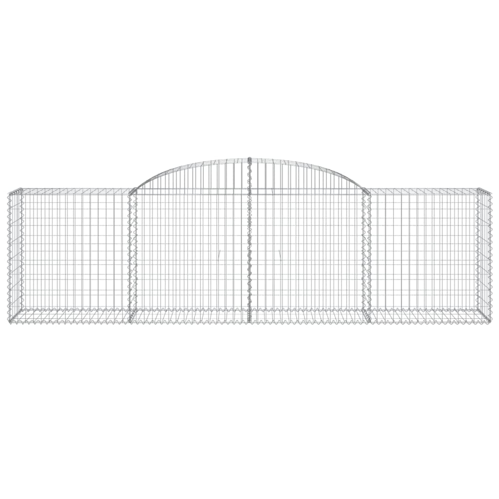 Gabionen mit Hochbogen 6 Stk. 300x50x80/100 cm Verzinktes Eisen