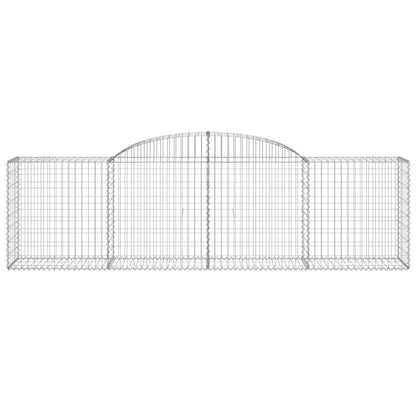 Gabionen mit Hochbogen 9 Stk. 300x50x80/100 cm Verzinktes Eisen