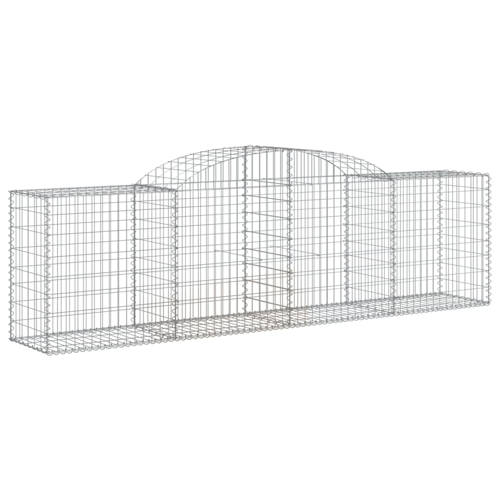 Gabionen mit Hochbogen 10 Stk. 300x50x80/100cm Verzinktes Eisen