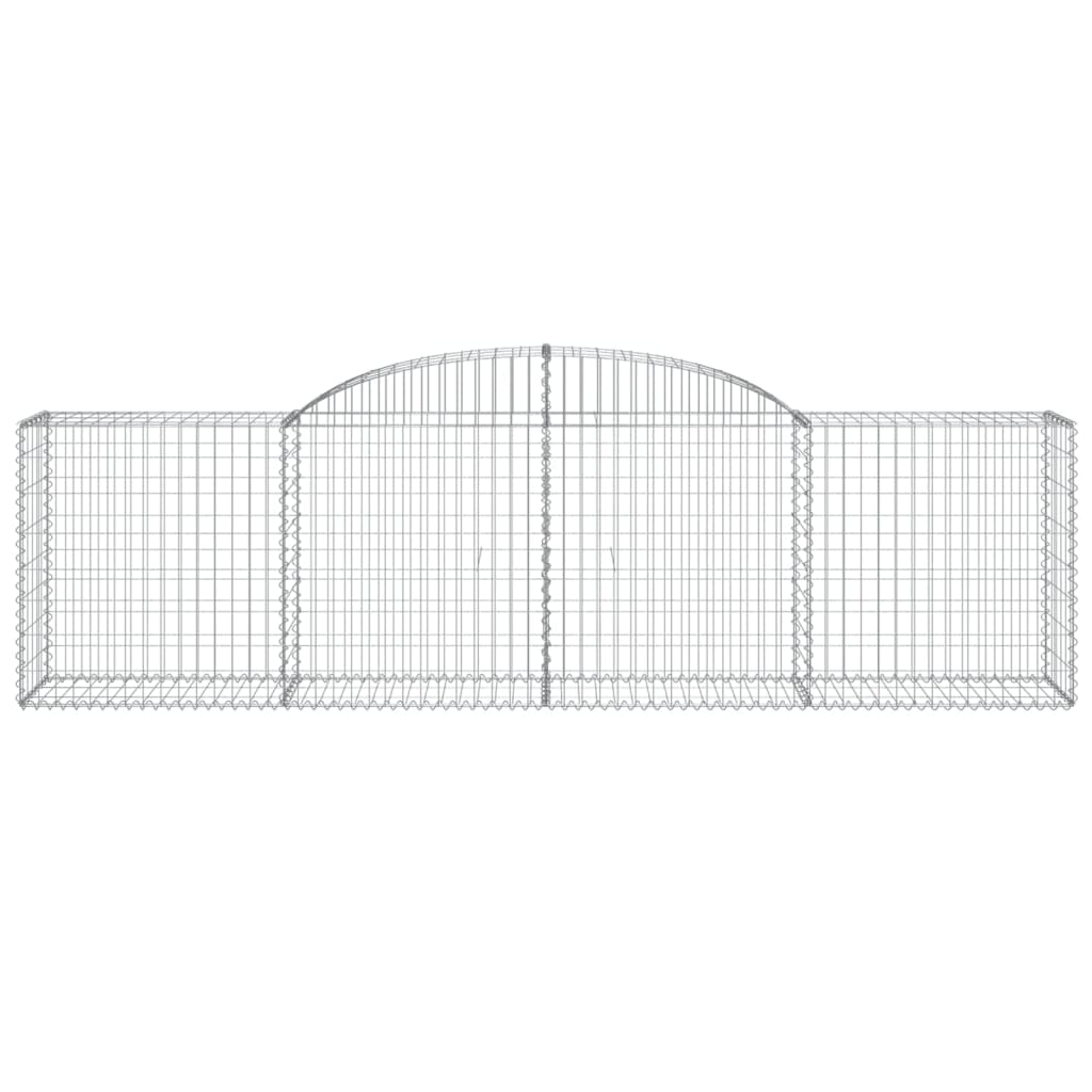 Gabionen mit Hochbogen 12 Stk. 300x50x80/100cm Verzinktes Eisen