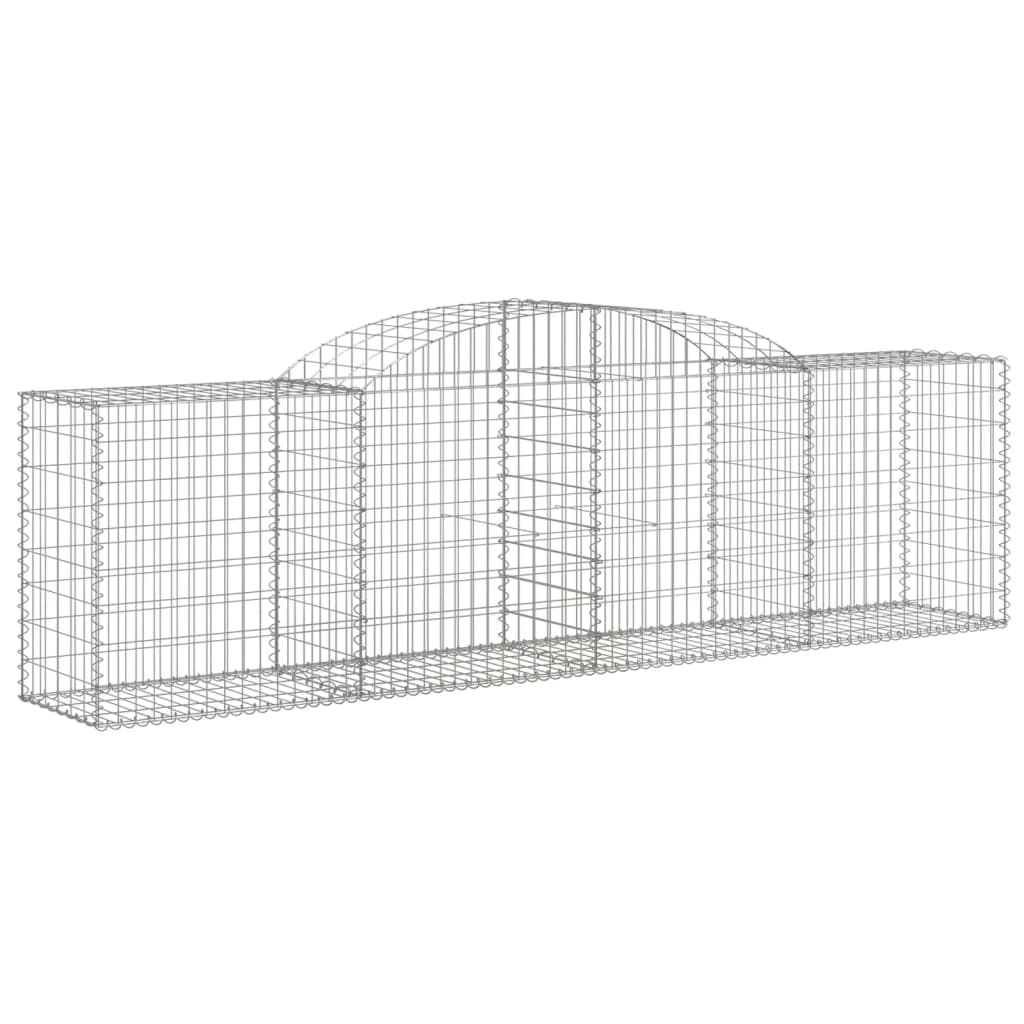 Gabionen mit Hochbogen 17 Stk. 300x50x80/100cm Verzinktes Eisen