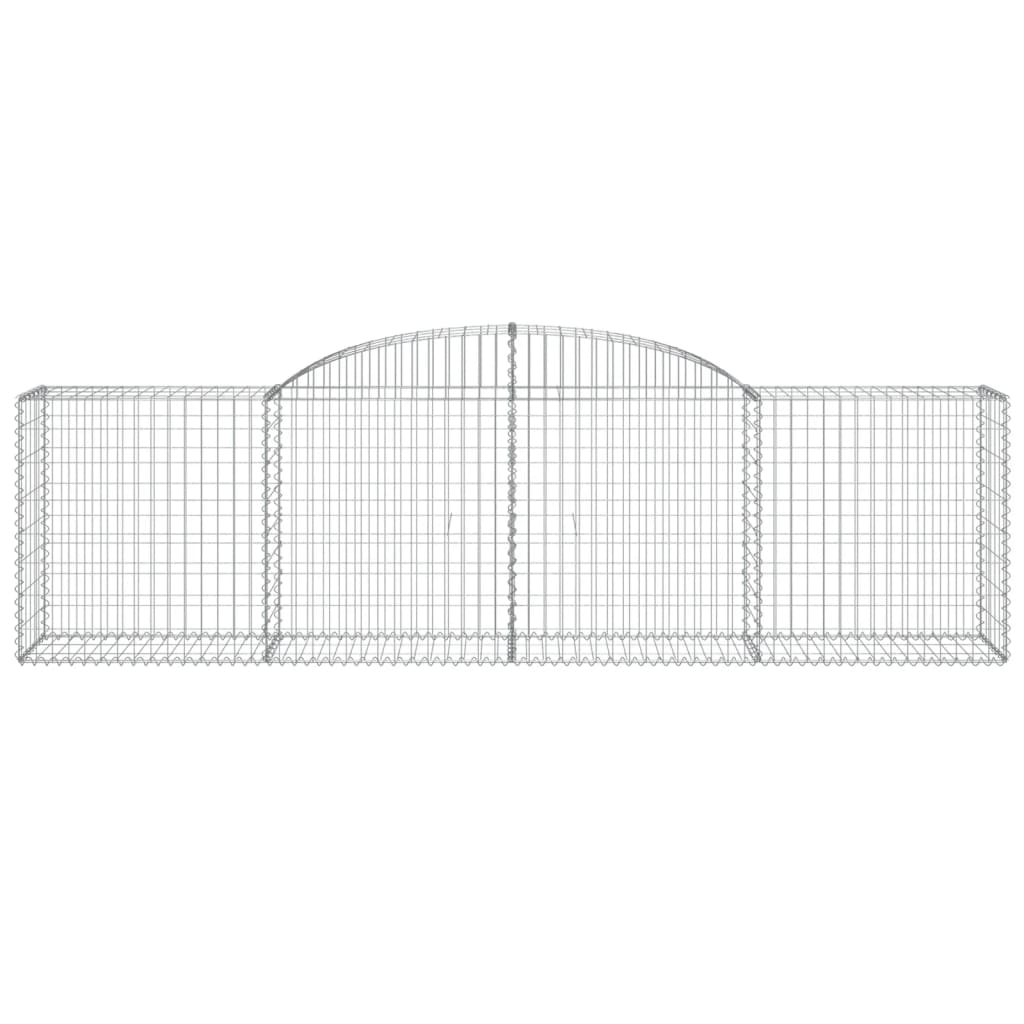 Gabionen mit Hochbogen 17 Stk. 300x50x80/100cm Verzinktes Eisen