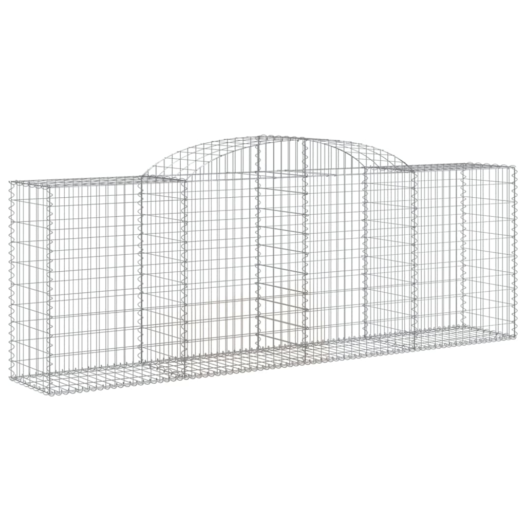Gabionen mit Hochbogen 3 Stk. 300x50x100/120cm Verzinktes Eisen