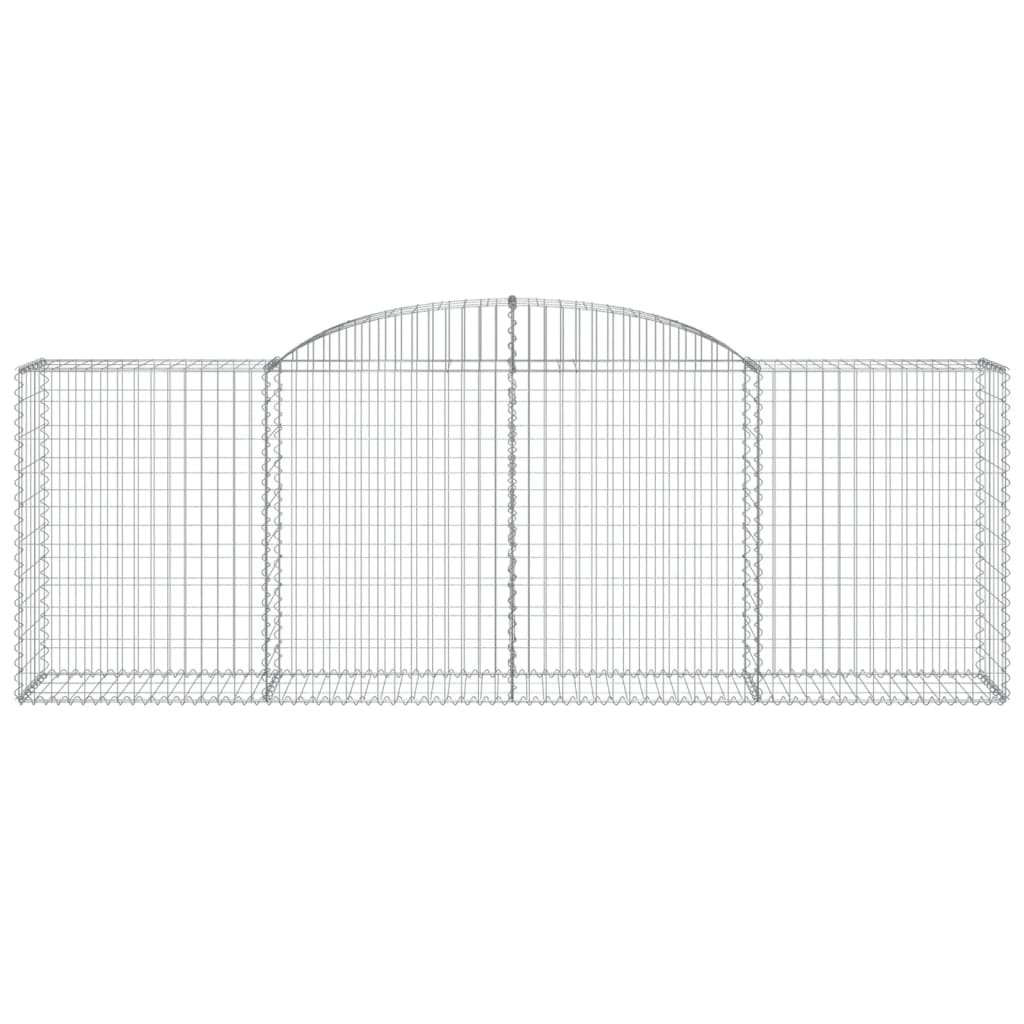 Gabionen mit Hochbogen 4 Stk. 300x50x100/120cm Verzinktes Eisen