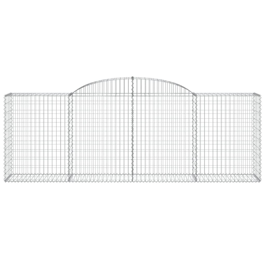 Gabionen mit Hochbogen 5 Stk. 300x50x100/120cm Verzinktes Eisen