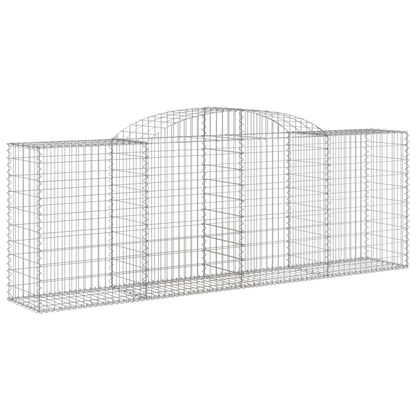 Gabionen mit Hochbogen 15 Stk 300x50x100/120cm Verzinktes Eisen