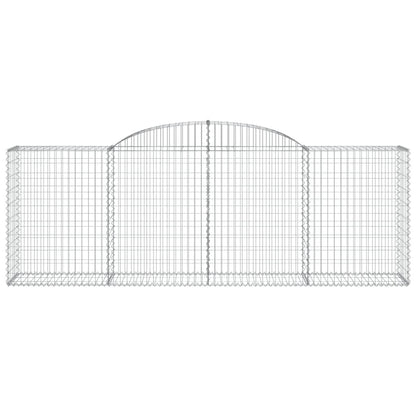 Gabionen mit Hochbogen 15 Stk 300x50x100/120cm Verzinktes Eisen