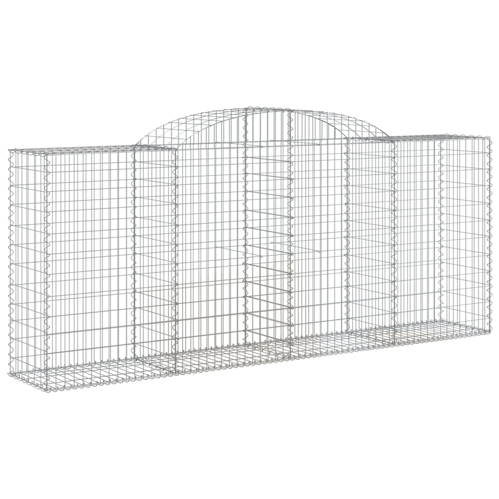 Gabionen mit Hochbogen 4 Stk. 300x50x120/140cm Verzinktes Eisen