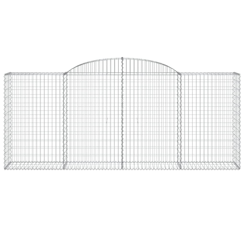 Gabionen mit Hochbogen 6 Stk. 300x50x120/140cm Verzinktes Eisen
