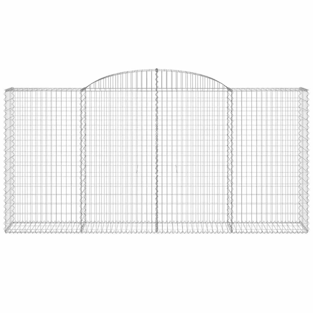 Gabionen mit Hochbogen 2 Stk. 300x50x140/160cm Verzinktes Eisen