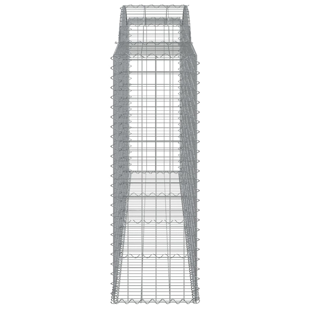 Gabionen mit Hochbogen 3 Stk. 300x50x140/160cm Verzinktes Eisen