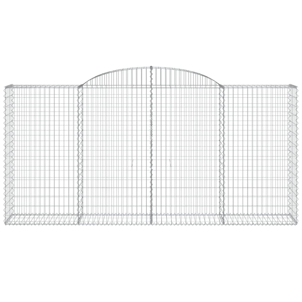 Gabionen mit Hochbogen 4 Stk. 300x50x140/160cm Verzinktes Eisen