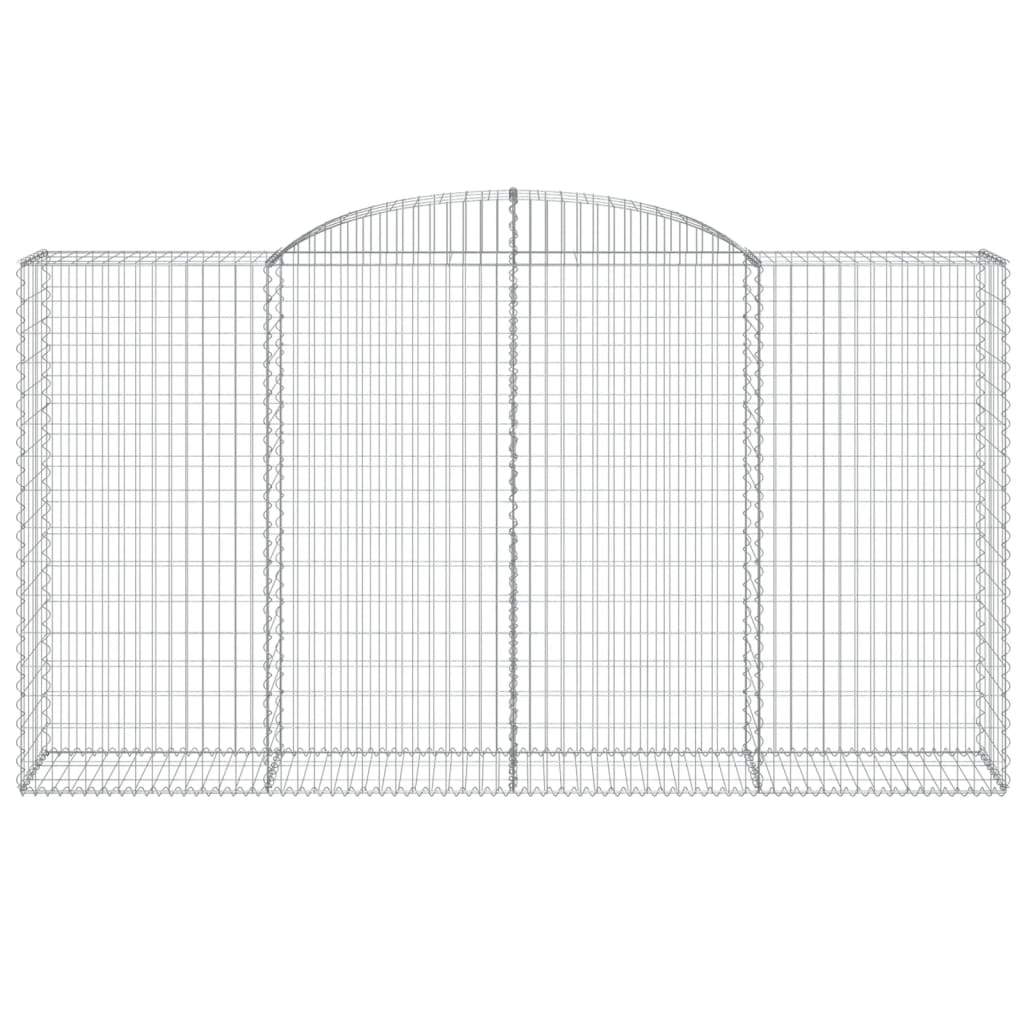 Gabionen mit Hochbogen 2 Stk. 300x50x160/180cm Verzinktes Eisen