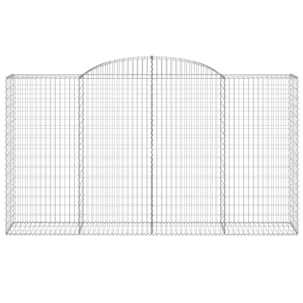 Gabionen mit Hochbogen 3 Stk. 300x50x160/180cm Verzinktes Eisen