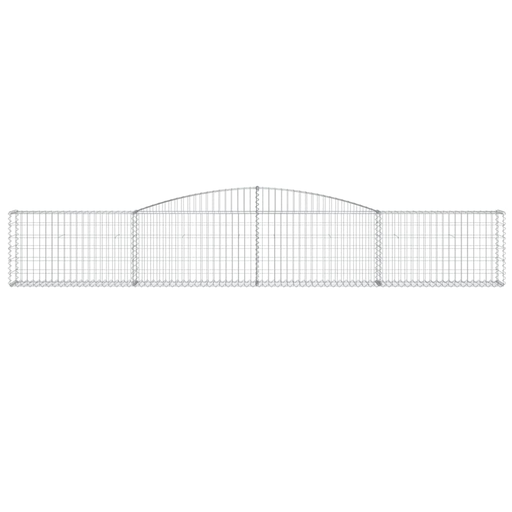 Gabionen mit Hochbogen 2 Stk. 400x30x60/80 cm Verzinktes Eisen