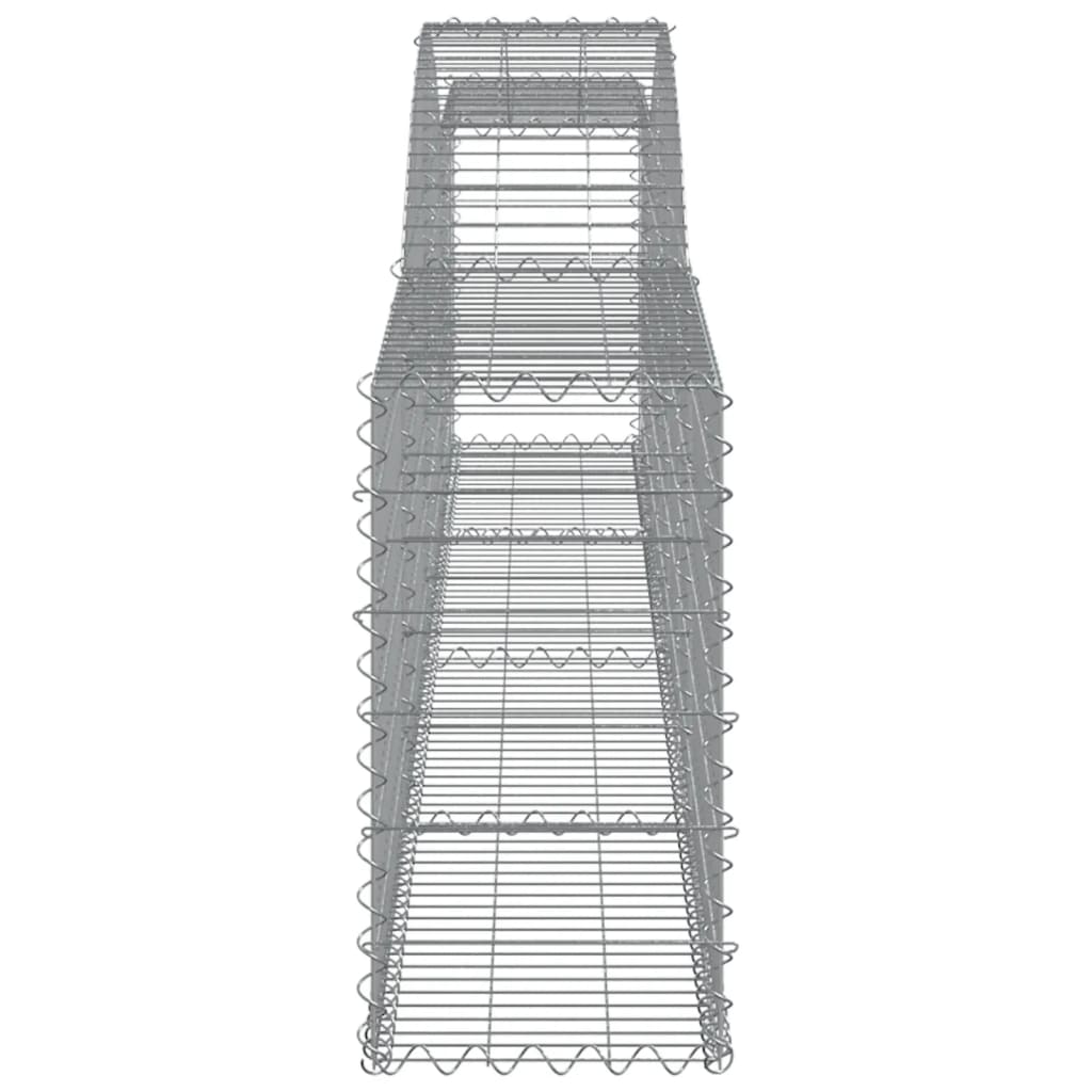 Gabionen mit Hochbogen 2 Stk. 400x30x60/80 cm Verzinktes Eisen