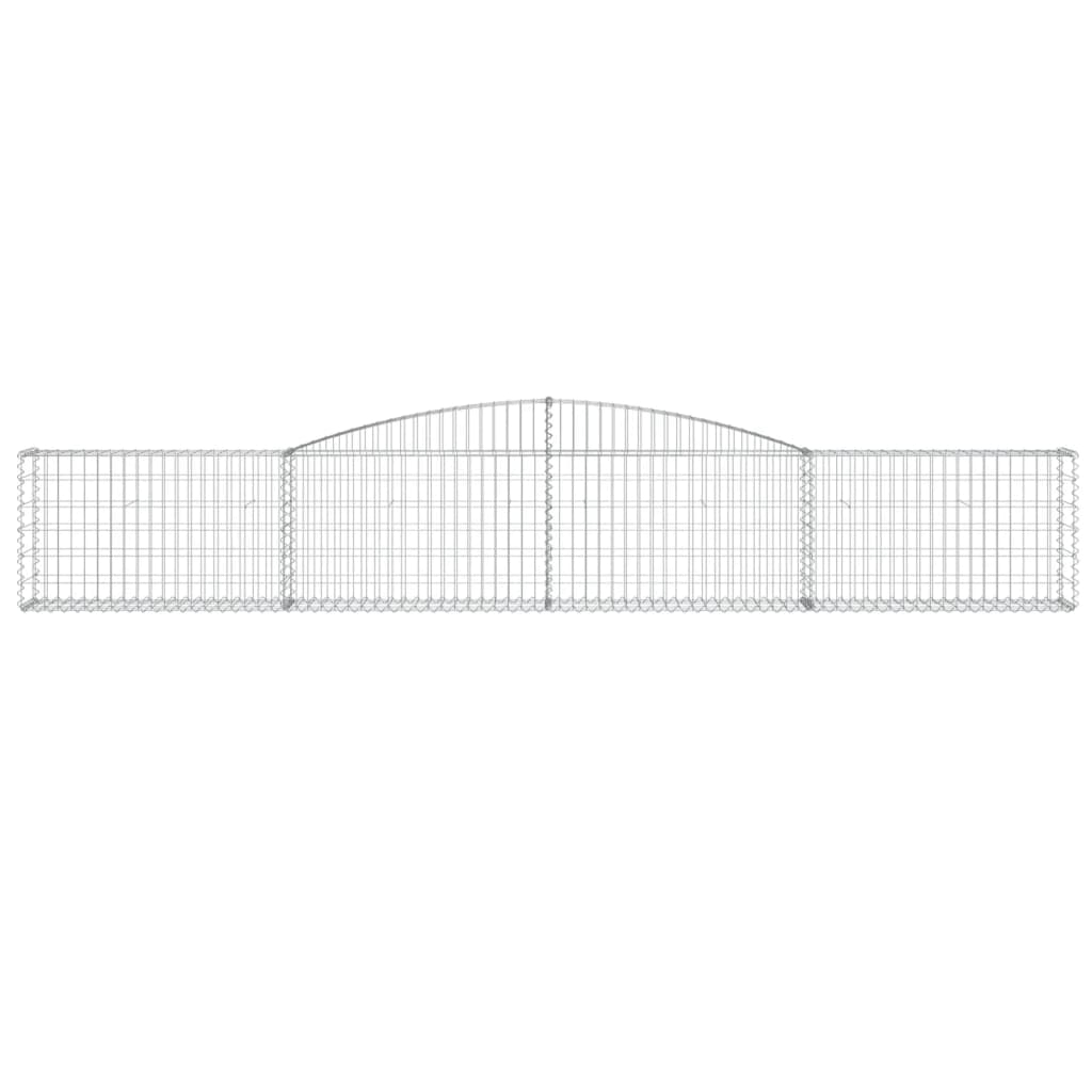 Gabionen mit Hochbogen 3 Stk. 400x30x60/80 cm Verzinktes Eisen