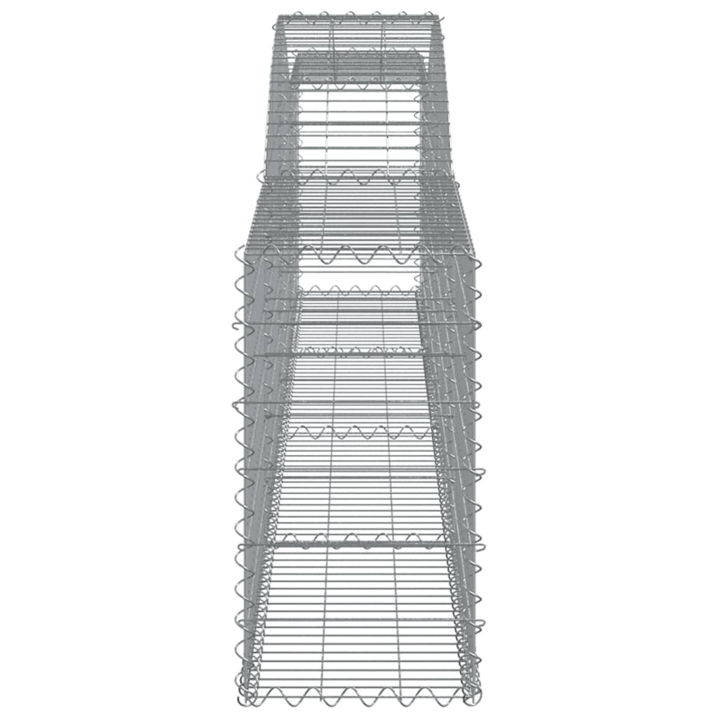 Gabionen mit Hochbogen 3 Stk. 400x30x60/80 cm Verzinktes Eisen