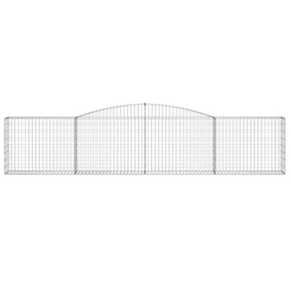 Gabionen mit Hochbogen 2 Stk. 400x30x80/100cm Verzinktes Eisen