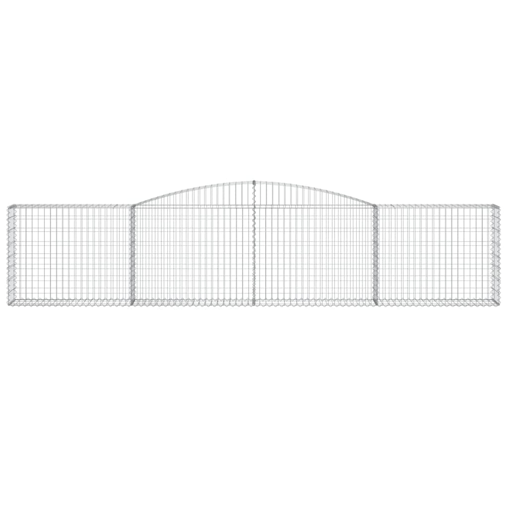 Gabionen mit Hochbogen 3 Stk. 400x30x80/100cm Verzinktes Eisen