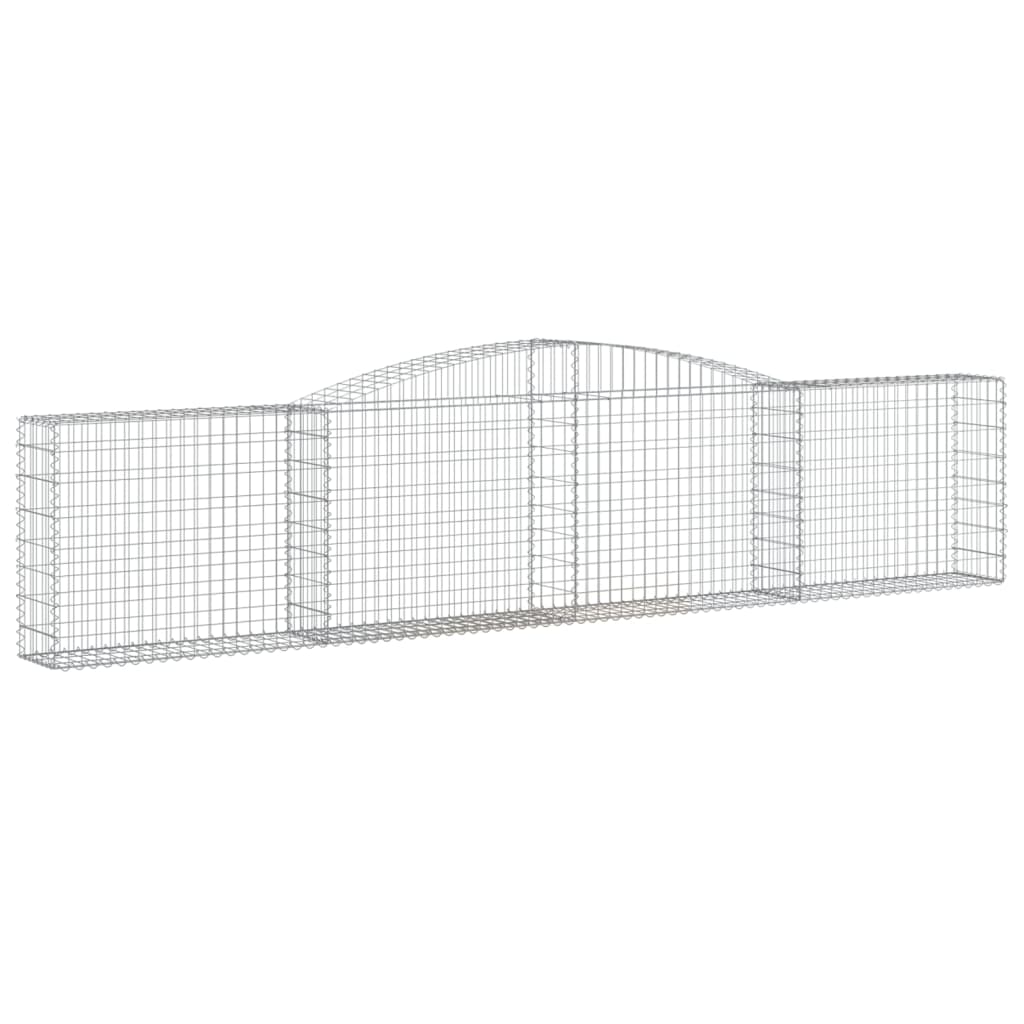 Gabionen mit Hochbogen 6 Stk. 400x30x80/100cm Verzinktes Eisen
