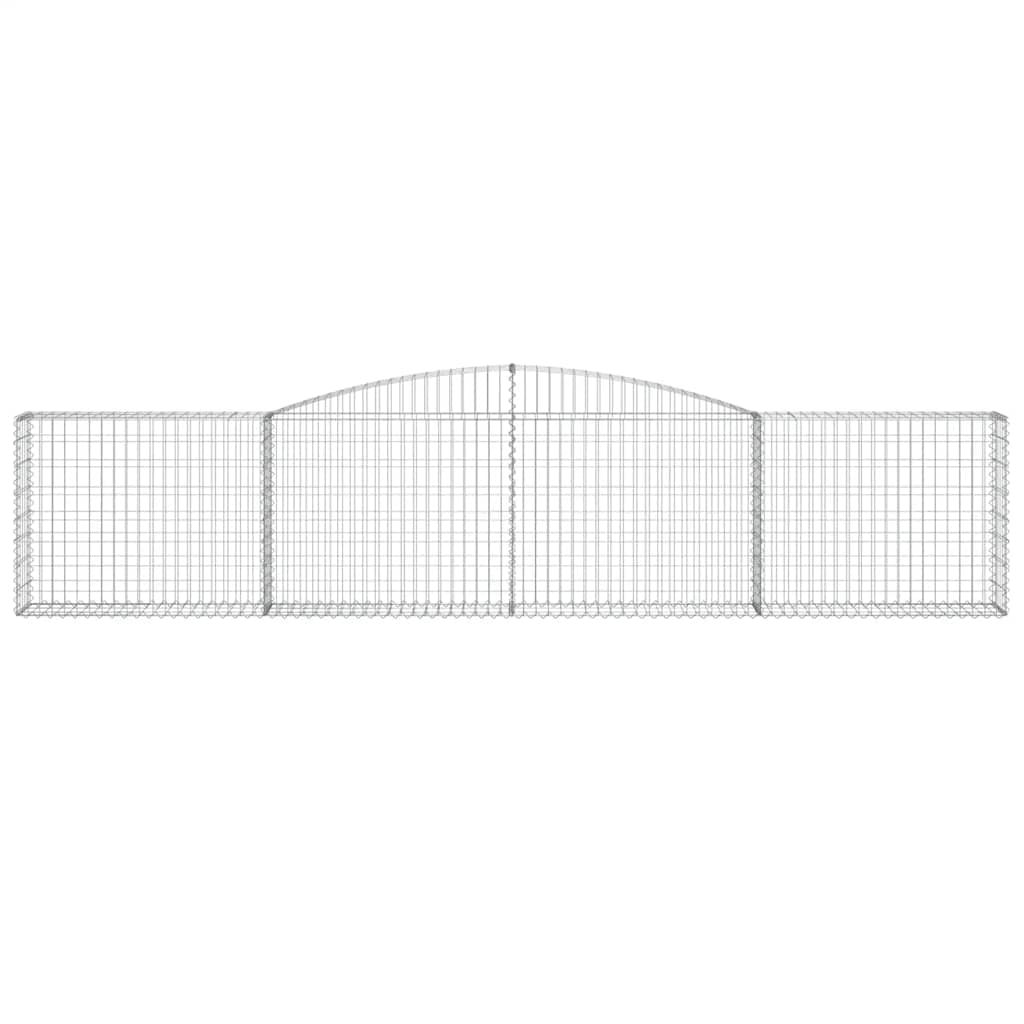 Gabionen mit Hochbogen 6 Stk. 400x30x80/100cm Verzinktes Eisen