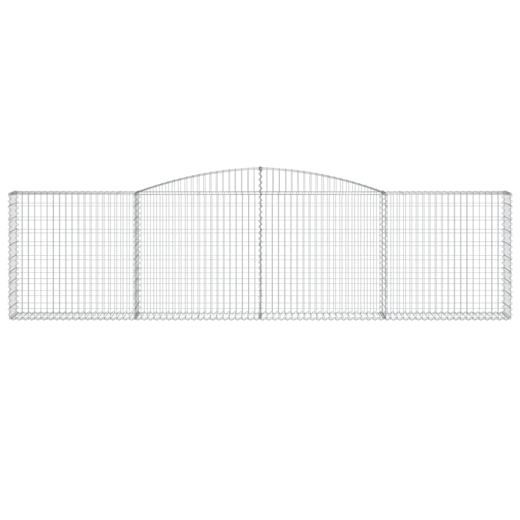 Gabionen mit Hochbogen 2 Stk. 400x30x100/120cm Verzinktes Eisen