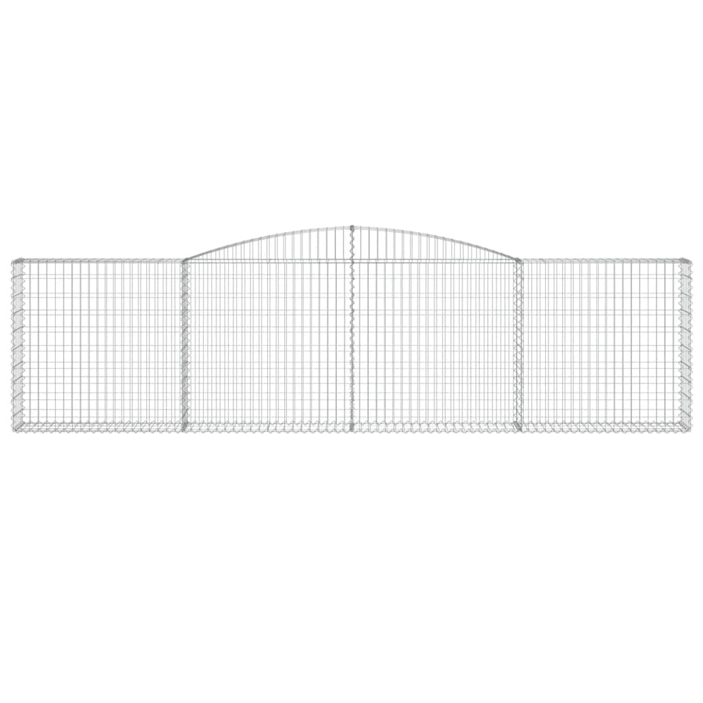 Gabionen mit Hochbogen 4 Stk. 400x30x100/120cm Verzinktes Eisen