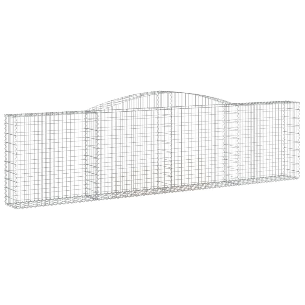 Gabionen mit Hochbogen 6 Stk. 400x30x100/120cm Verzinktes Eisen