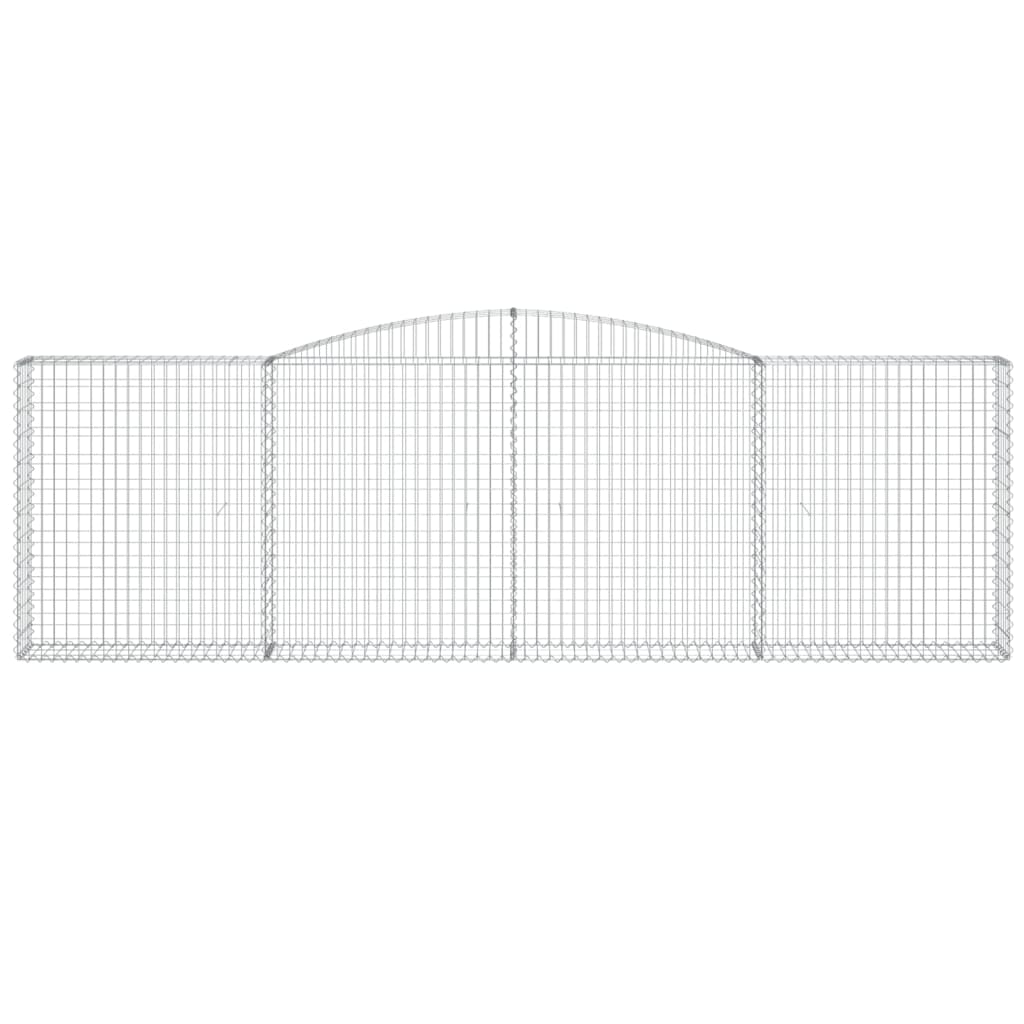 Gabionen mit Hochbogen 2 Stk. 400x30x120/140cm Verzinktes Eisen