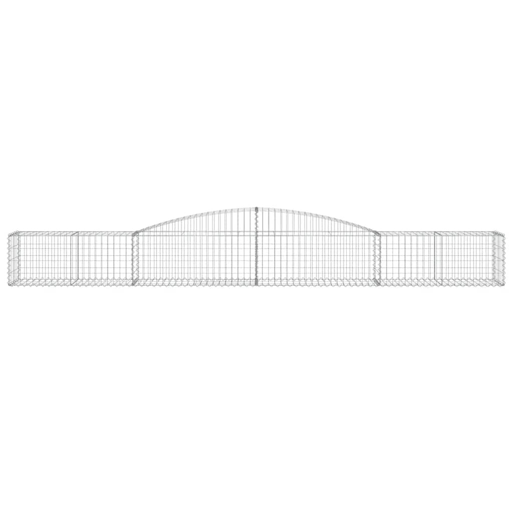Gabionen mit Hochbogen 2 Stk. 400x50x40/60cm Verzinktes Eisen