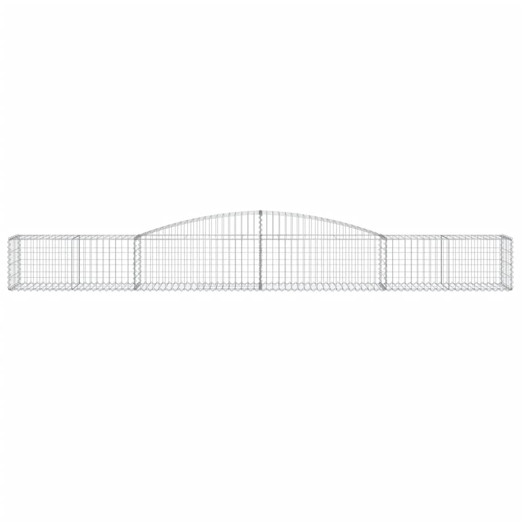 Gabionen mit Hochbogen 3 Stk. 400x50x40/60cm Verzinktes Eisen