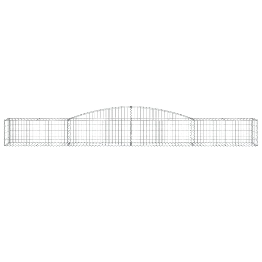 Gabionen mit Hochbogen 4 Stk. 400x50x40/60cm Verzinktes Eisen