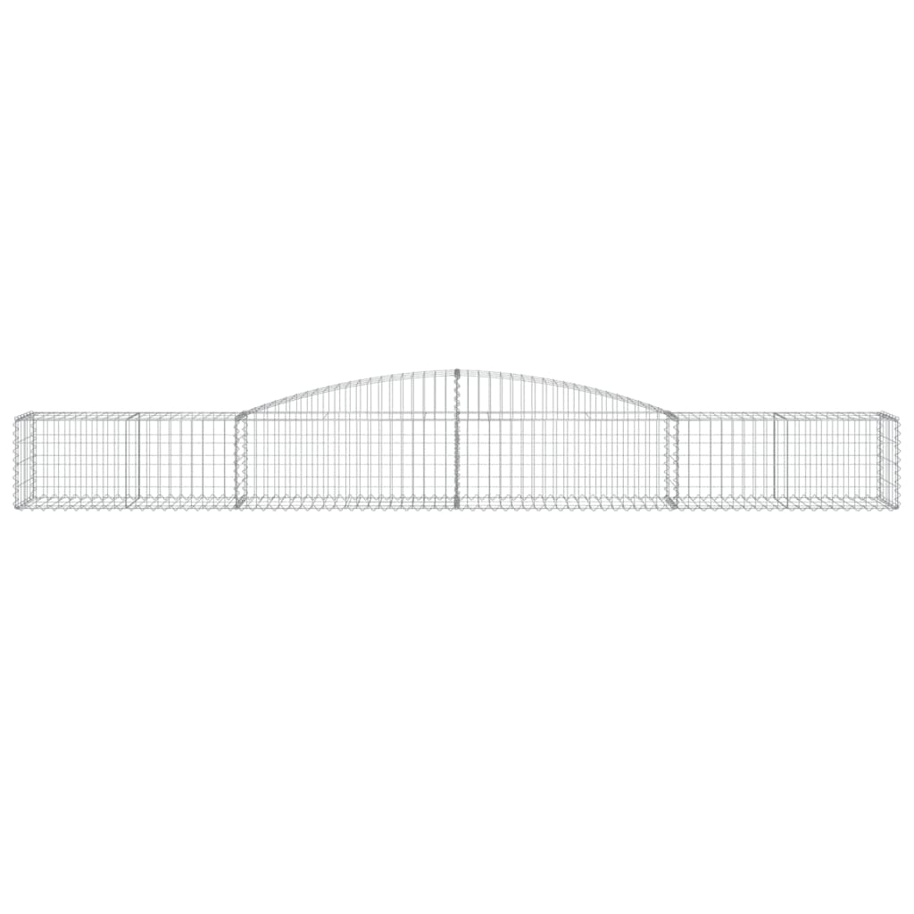 Gabionen mit Hochbogen 5 Stk. 400x50x40/60cm Verzinktes Eisen