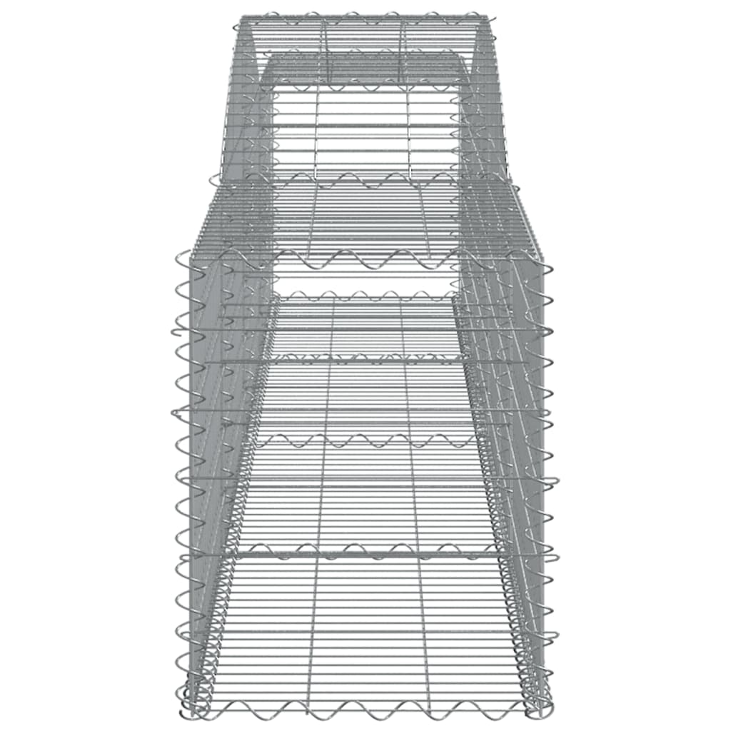 Gabionen mit Hochbogen 3 Stk. 400x50x60/80cm Verzinktes Eisen