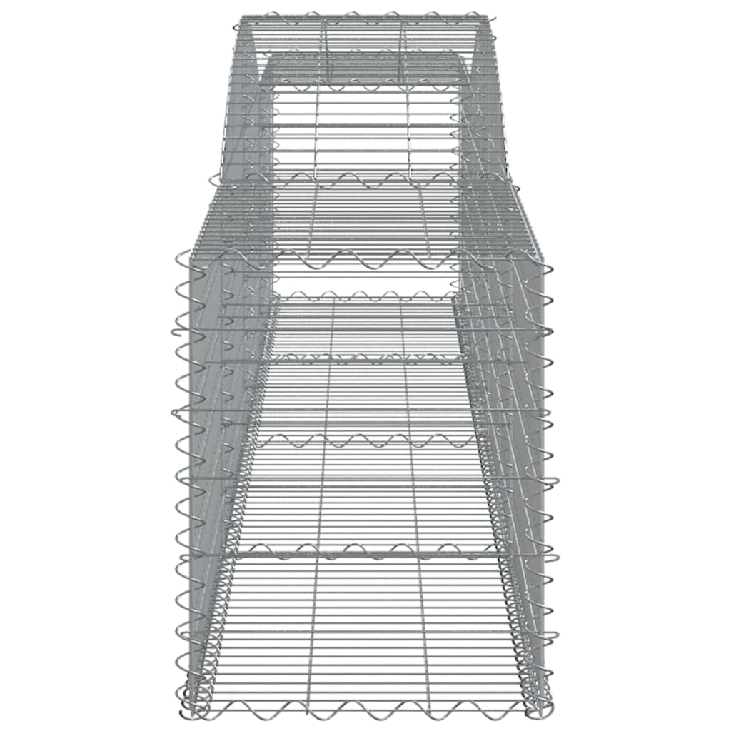 Gabionen mit Hochbogen 4 Stk. 400x50x60/80cm Verzinktes Eisen