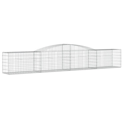 Gabionen mit Hochbogen 5 Stk. 400x50x60/80cm Verzinktes Eisen