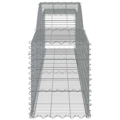 Gabionen mit Hochbogen 5 Stk. 400x50x60/80cm Verzinktes Eisen