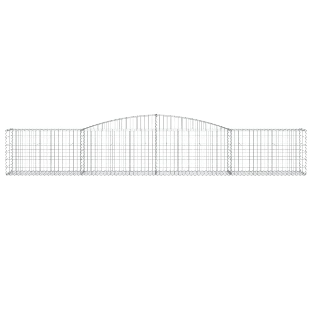 Gabionen mit Hochbogen 7 Stk. 400x50x60/80cm Verzinktes Eisen