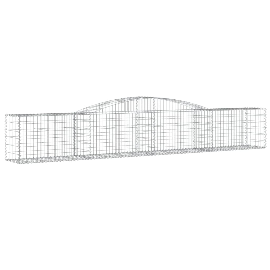 Gabionen mit Hochbogen 10 Stk. 400x50x60/80cm Verzinktes Eisen