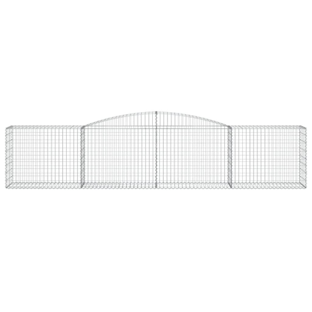 Gabionen mit Hochbogen 5 Stk. 400x50x80/100cm Verzinktes Eisen