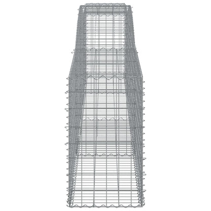 Gabionen mit Hochbogen 5 Stk. 400x50x80/100cm Verzinktes Eisen