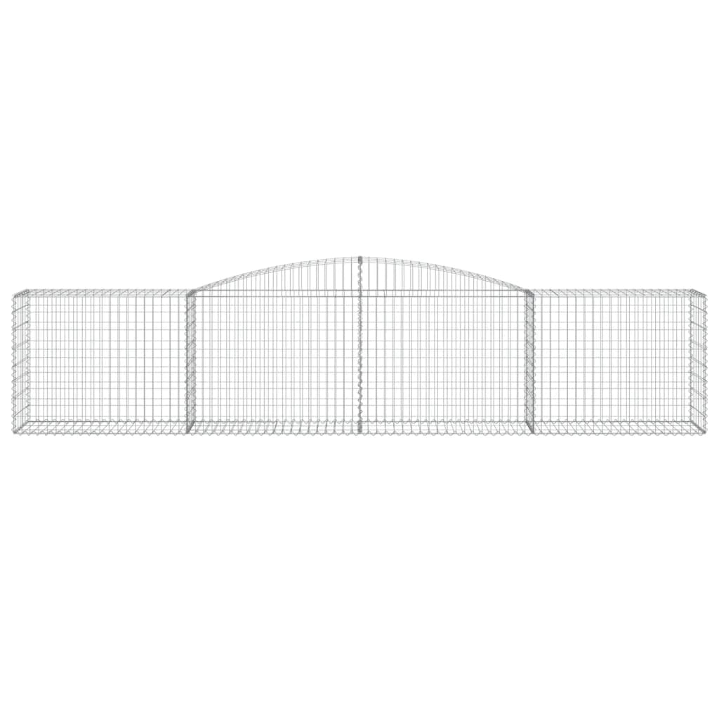 Gabionen mit Hochbogen 9 Stk. 400x50x80/100cm Verzinktes Eisen