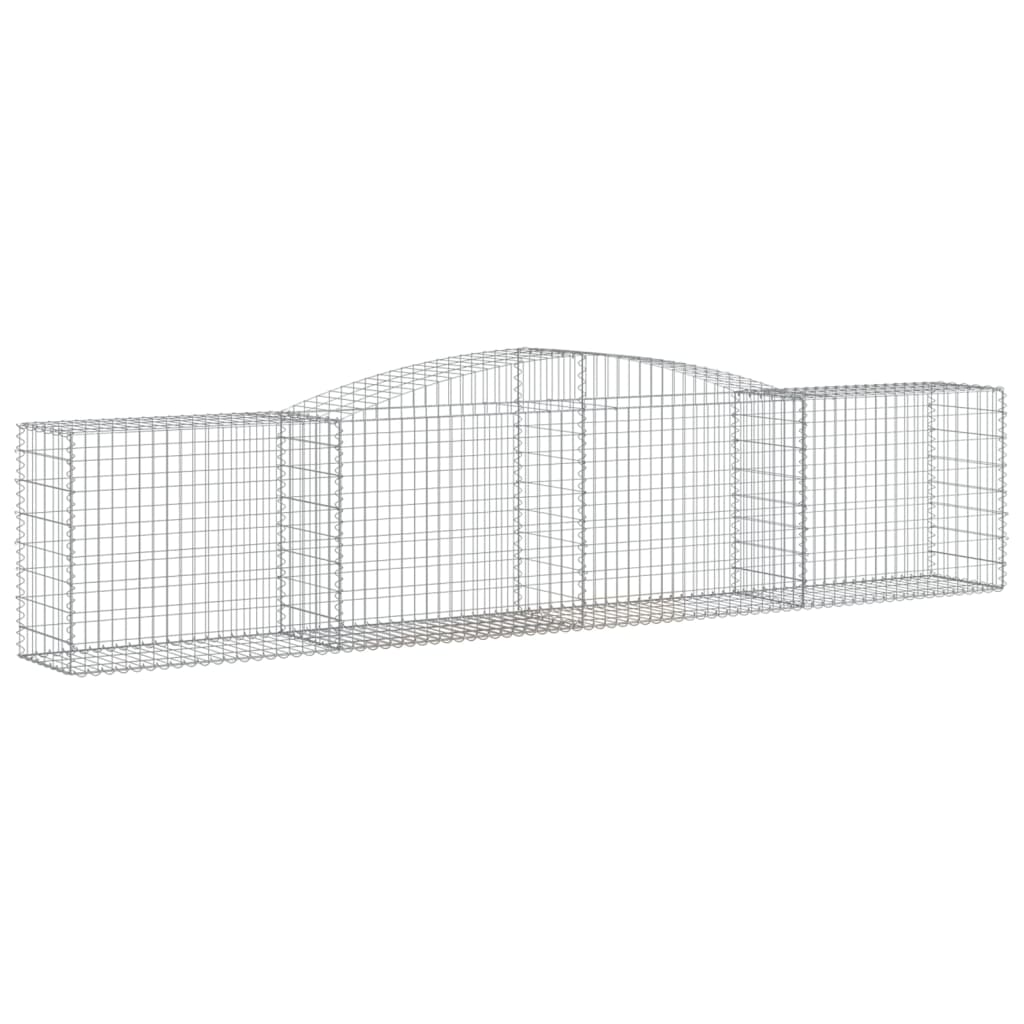 Gabionen mit Hochbogen 10 Stk. 400x50x80/100cm Verzinktes Eisen