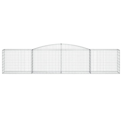 Gabionen mit Hochbogen 10 Stk. 400x50x80/100cm Verzinktes Eisen