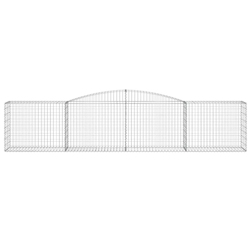 Gabionen mit Hochbogen 15 Stk. 400x50x80/100cm Verzinktes Eisen